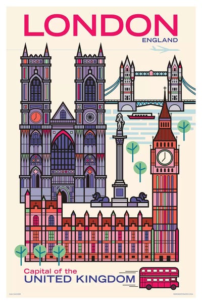 Big Ben: London Travel Poster by Jim Zahniser