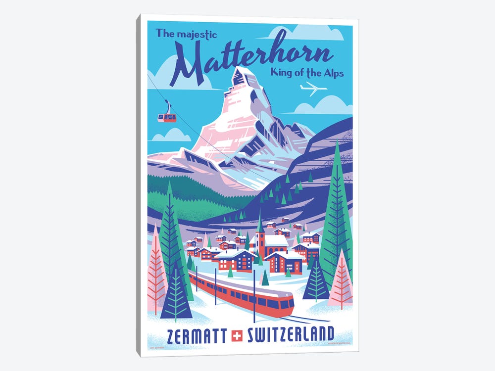 Matterhorn Switzerland Travel Poster by Jim Zahniser 1-piece Art Print