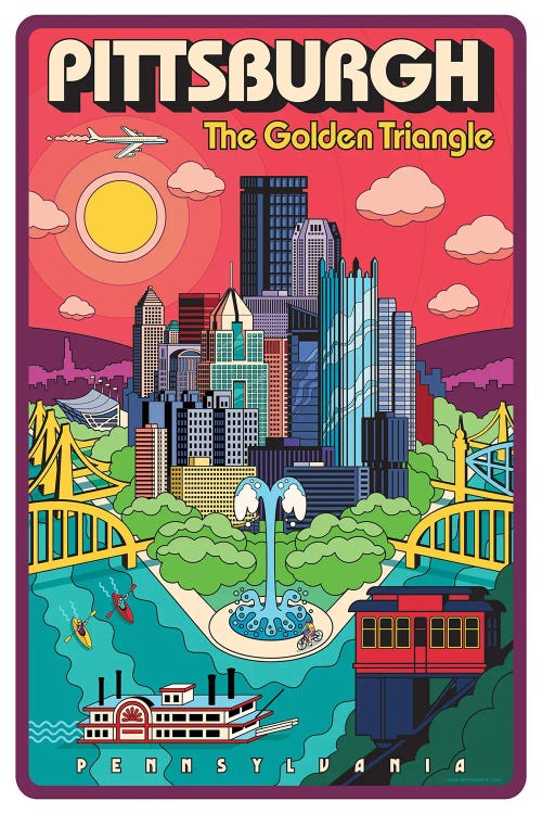 Pittsburgh Pop Art Travel Poster