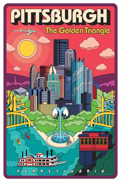 Pop Art: Pittsburgh Pop Art Travel Poster by Jim Zahniser