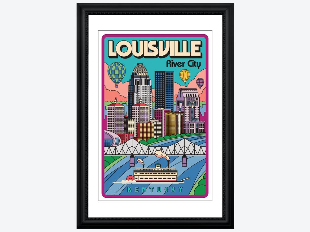 Louisville Kentucky Art Print, Louisville Decor, Cute Louisville Wall Art,  Louisville Map, Modern Louisville Gift, Travel Gift, Cityscape