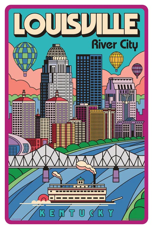 Louisville Pop Art Travel Poster