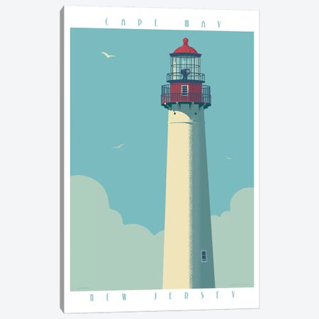 Cape May Lighthouse Travel Poster Canvas Print #JZA6} by Jim Zahniser Art Print