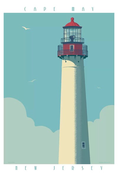 New Jersey: Cape May Lighthouse Travel Poster by Jim Zahniser