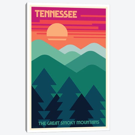 Tennessee Retro Travel Poster Canvas Print #JZA72} by Jim Zahniser Canvas Art Print