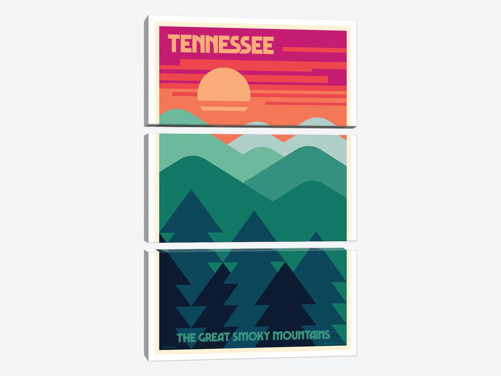 Tennessee Retro Travel Poster by Jim Zahniser 3-piece Canvas Art