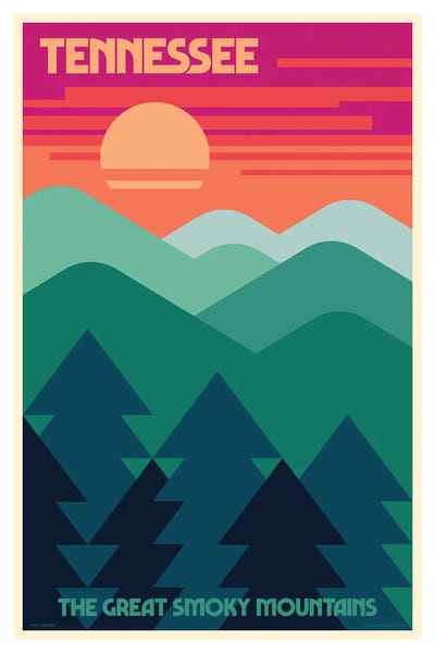 Jim Zahniser: Tennessee Retro Travel Poster by Jim Zahniser