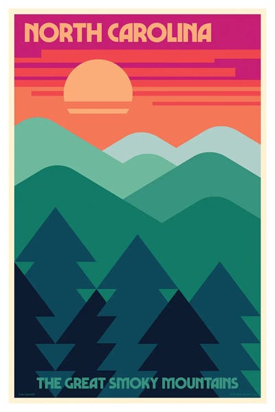 Jim Zahniser: North Carolina Retro Travel Poster by Jim Zahniser