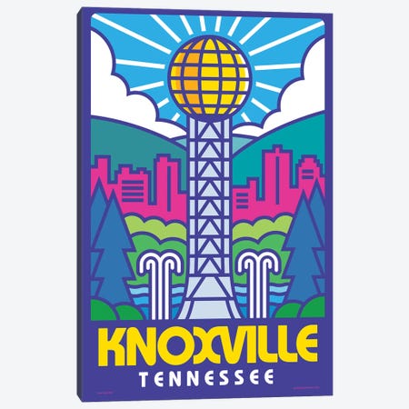 Knoxville Pop Art Travel Poster Canvas Print #JZA76} by Jim Zahniser Canvas Art