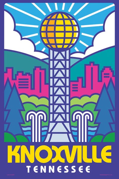 Jim Zahniser: Knoxville Pop Art Travel Poster by Jim Zahniser