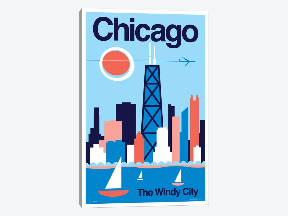 Chicago Minimalist Travel Poster by Jim Zahniser 1-piece Art Print