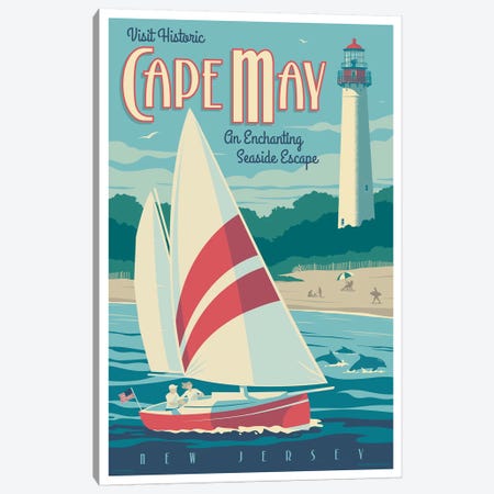 Cape May Travel Poster Canvas Print #JZA7} by Jim Zahniser Canvas Print