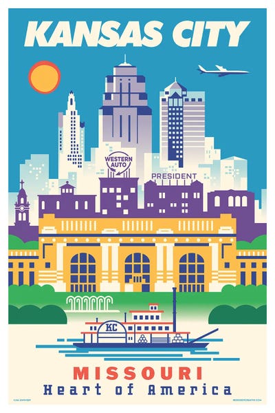 Kansas City: Kansas City Travel Poster by Jim Zahniser