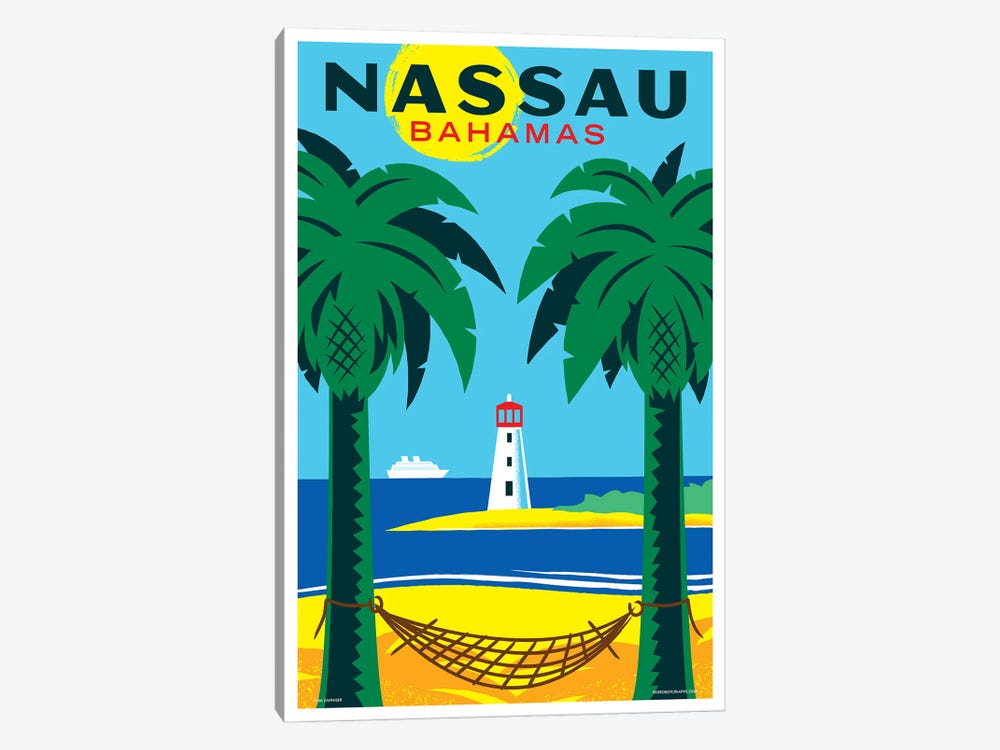 Nassau Travel Poster by Jim Zahniser 1-piece Canvas Artwork