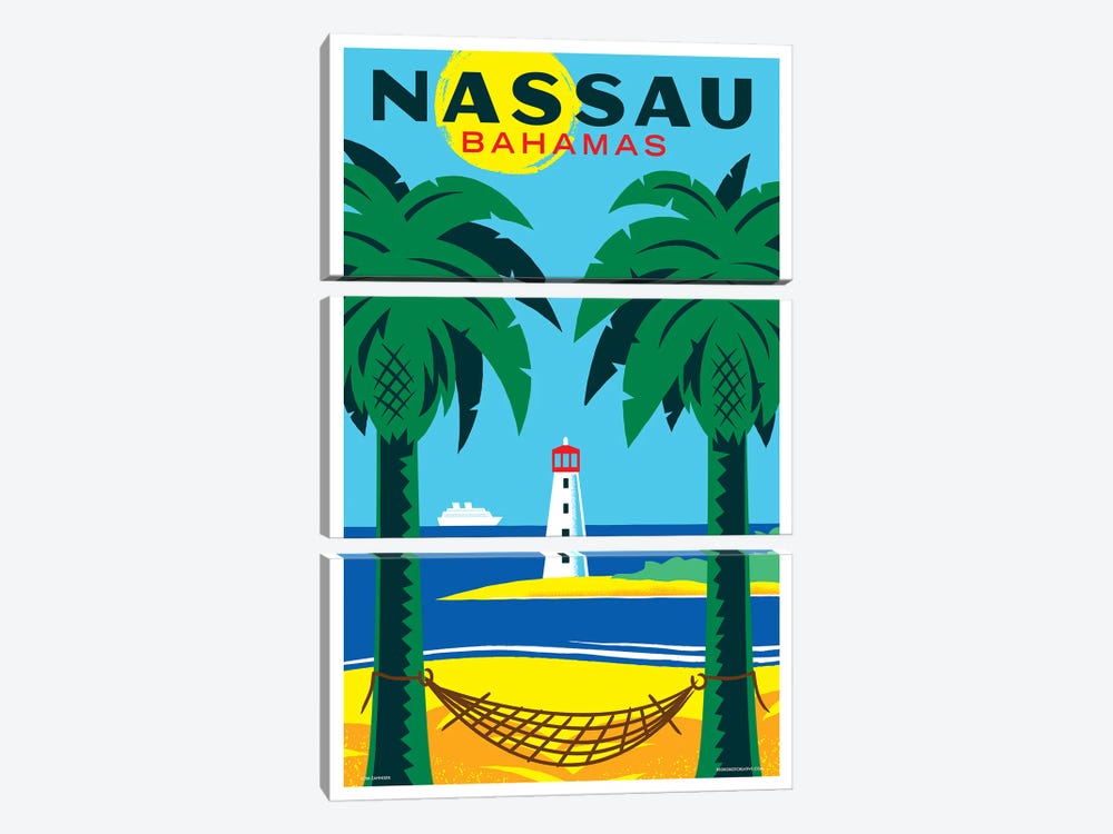 Nassau Travel Poster by Jim Zahniser 3-piece Canvas Art