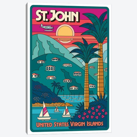 St. John Travel Poster Canvas Print #JZA82} by Jim Zahniser Canvas Artwork