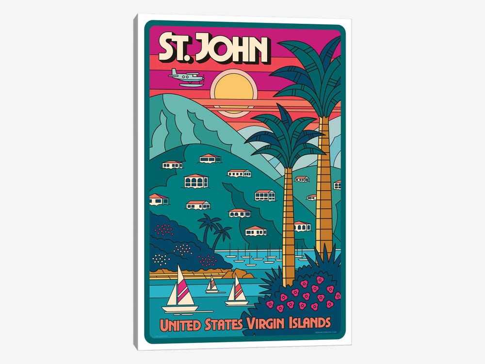 St. John Travel Poster by Jim Zahniser 1-piece Canvas Art Print