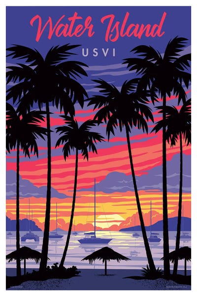 Islands: Water Island Travel Poster by Jim Zahniser
