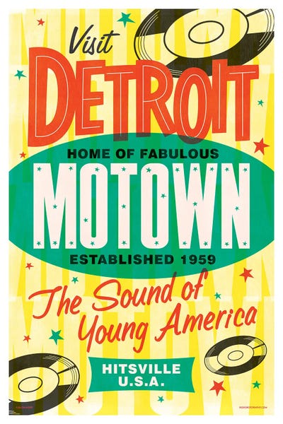 Jim Zahniser: Detroit Motown Retro Poster by Jim Zahniser