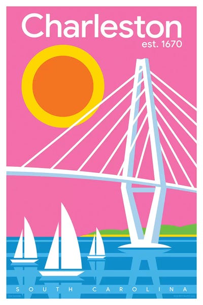 South Carolina: Charelston Modern Travel Poster by Jim Zahniser