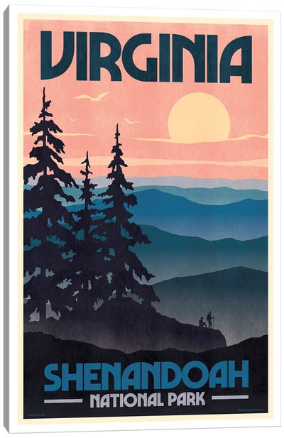 Virginia Retro Poster Canvas Art Print - Shenandoah National Park Art