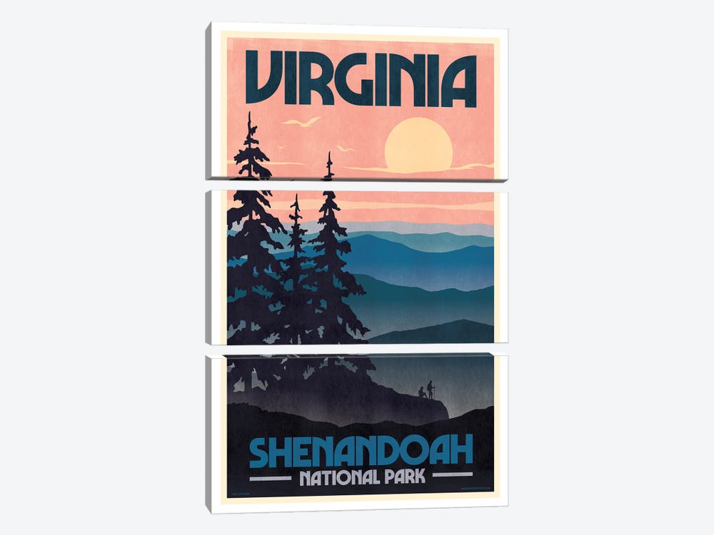 Virginia Retro Poster by Jim Zahniser 3-piece Art Print