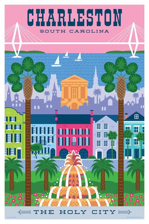 Charelston Travel Poster by Jim Zahniser wall art
