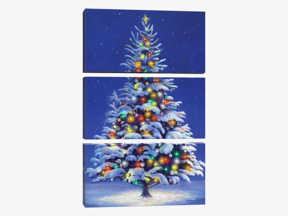 Christmas Tree by John Zaccheo 3-piece Canvas Art Print