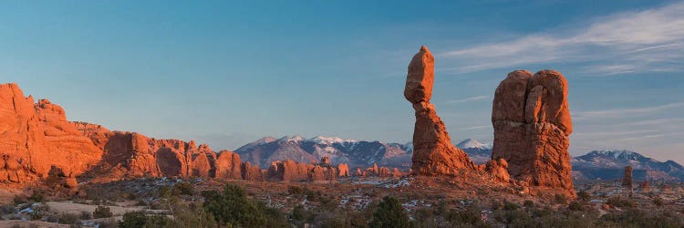 USA, Utah. Balanced rock at sunset, Arches National Park.