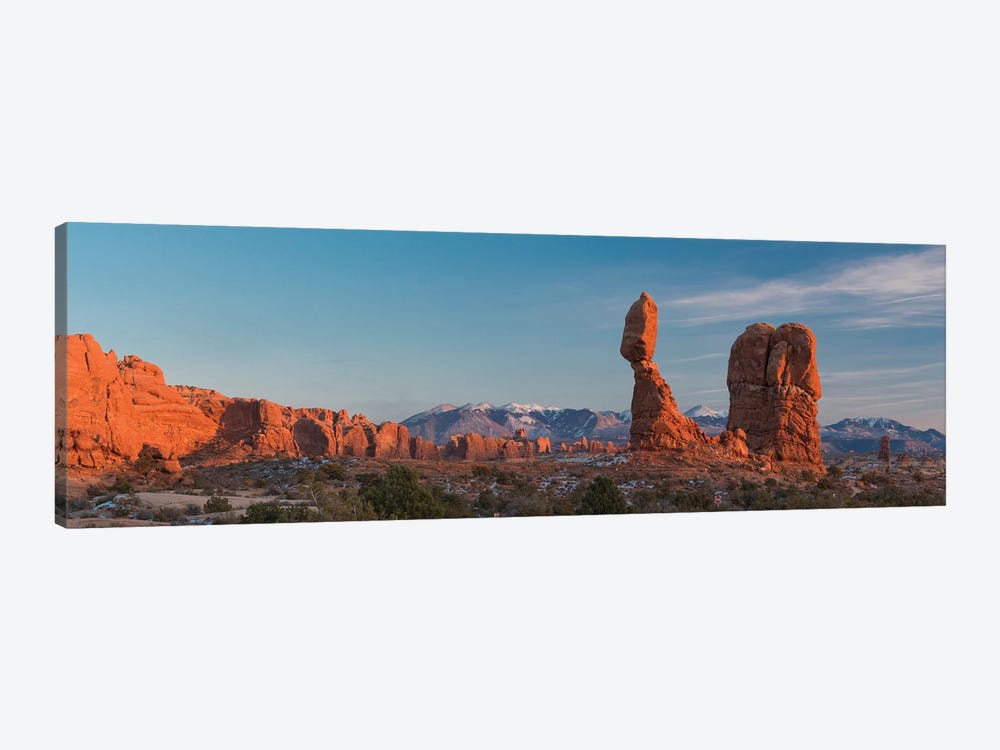 USA, Utah. Balanced rock at sunset, Arches National Park. by Judith Zimmerman 1-piece Canvas Art