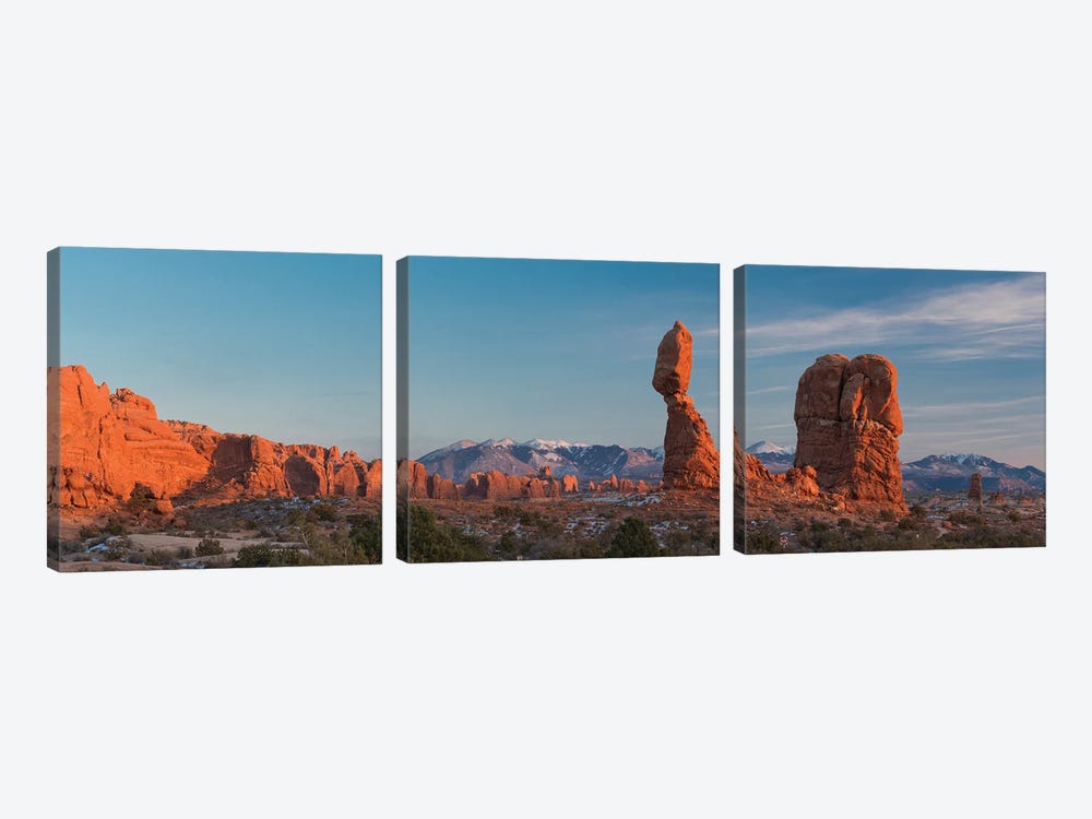 USA, Utah. Balanced rock at sunset, Arches National Park. by Judith Zimmerman 3-piece Canvas Artwork