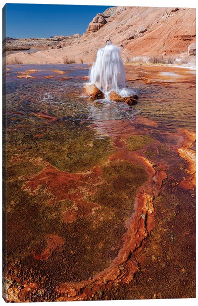 USA, Utah. Crystal Geyser, A Cold Water Geyser, Travertine Geological Formation, Near Green River II Canvas Art Print