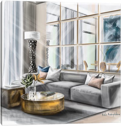 Living Room In The Morning Canvas Art Print - Kate Andryukhina