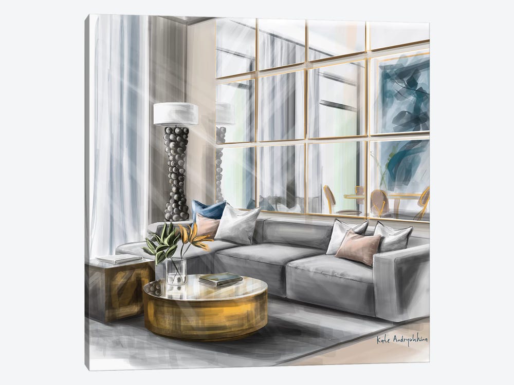 Living Room In The Morning by Kate Andryukhina 1-piece Canvas Art Print