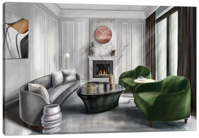 A Classic Style Living Room Canvas Art Print - Kate Andryukhina