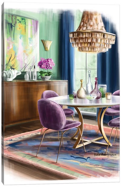 A Dining Area In A House Canvas Art Print - Kate Andryukhina