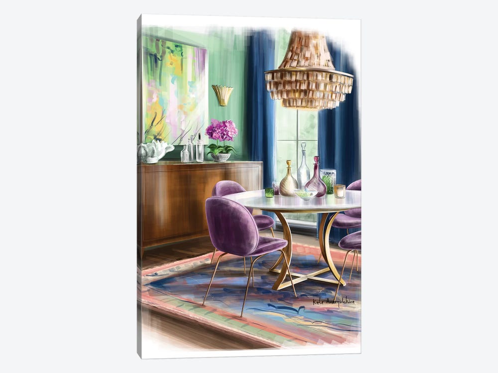 A Dining Area In A House 1-piece Canvas Wall Art