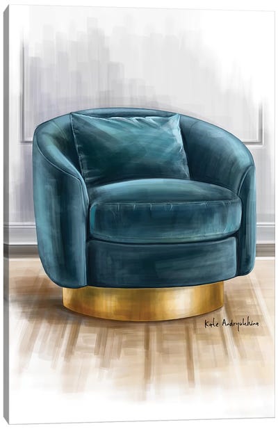 A Velvet Chair Canvas Art Print - Furniture