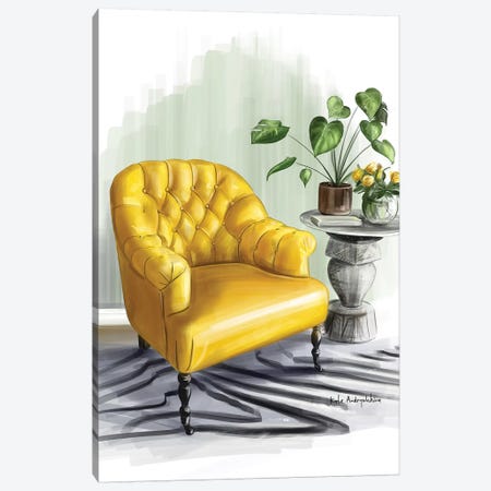 A Yellow Armchair Canvas Print #KAA9} by Kate Andryukhina Canvas Art