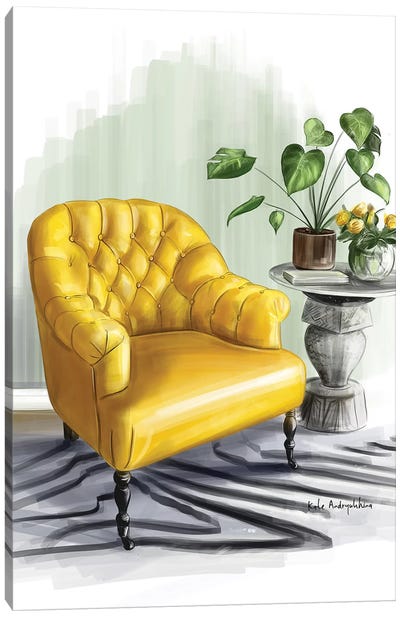 A Yellow Armchair Canvas Art Print - Kate Andryukhina