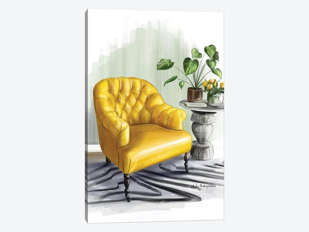 A Yellow Armchair by Kate Andryukhina 1-piece Canvas Print