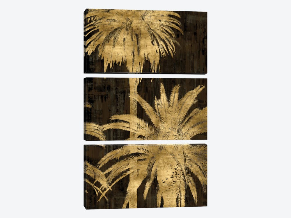 Golden Palms Panel II by Kate Bennett 3-piece Canvas Print