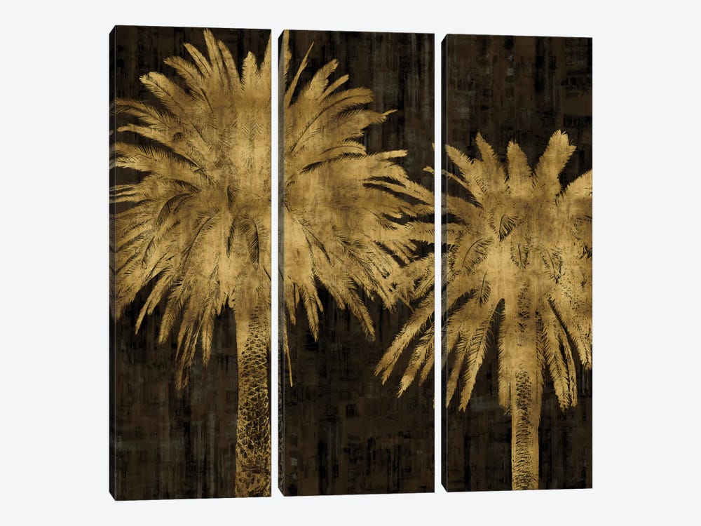 Palms In Gold II by Kate Bennett 3-piece Canvas Art Print