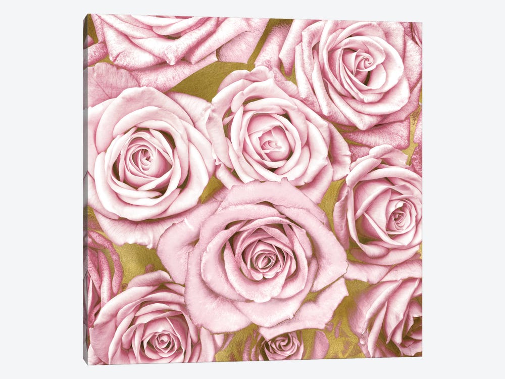 Pink Roses On Gold by Kate Bennett 1-piece Art Print