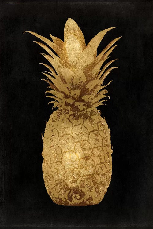 Gold Pineapple On Black I