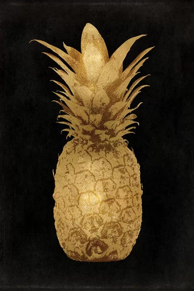 Kate Bennett: Gold Pineapple On Black I by Kate Bennett