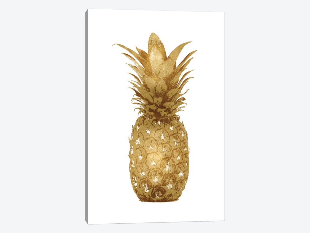 Gold Pineapple On White I by Kate Bennett 1-piece Canvas Art Print