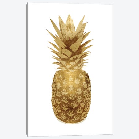 Gold Pineapple On White II Canvas Print #KAB47} by Kate Bennett Canvas Art