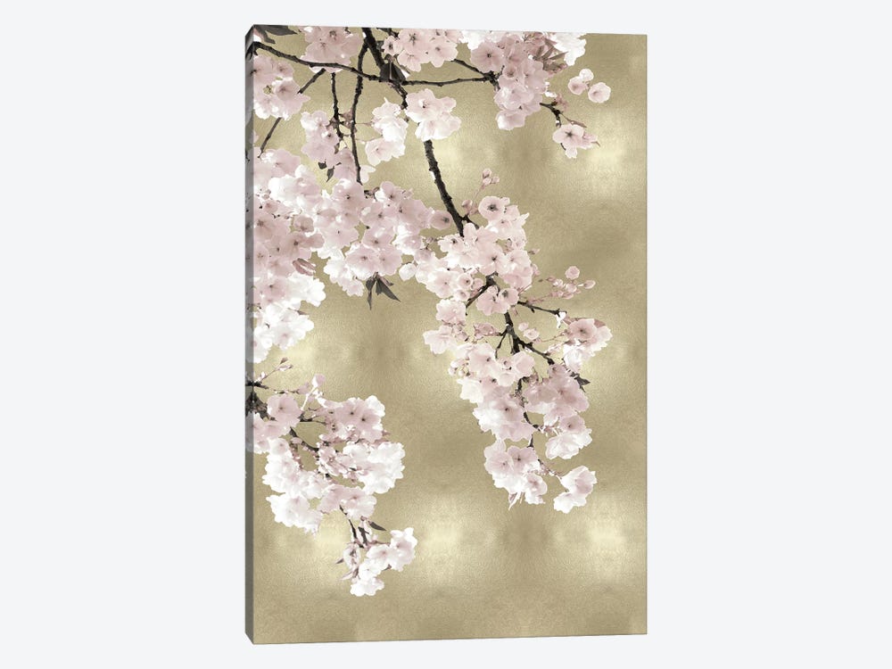 Pink Blossoms on Gold I by Kate Bennett 1-piece Canvas Artwork