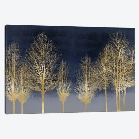 Gold Forest On Blue Canvas Print #KAB60} by Kate Bennett Art Print